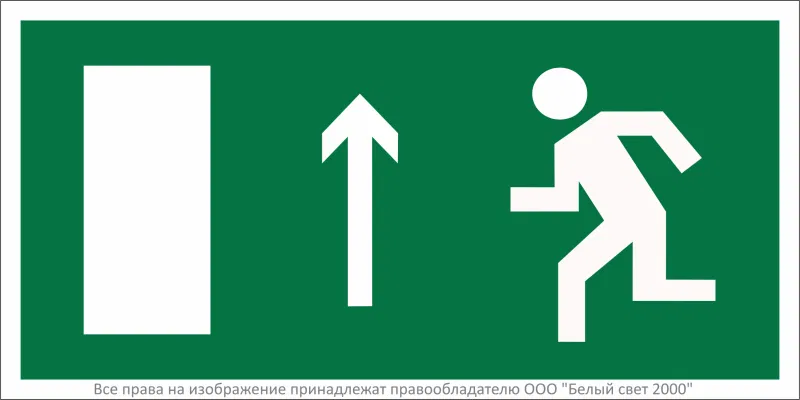Safety sign BL-3015A.E12 "Direction to emergency exit straight (left)" White light a12733