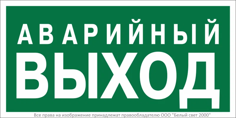Знак безопасности BL-3015.E23 "Аварийный выход" Белый свет a12955