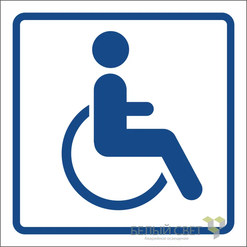 Safety sign NPU-2424 D01 "Accessibility symbol" Non-standard White light a13629