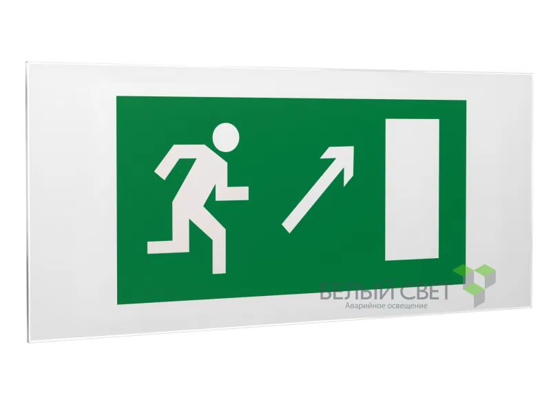 Safety sign PS-50206.E05 "Direction to emergency exit up right" White light a13752