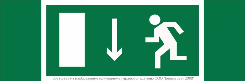 Знак безопасности NPU-3413.E10"Указ. двери эвакуационного выхода (лев.)" Белый свет a16521