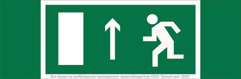 Знак безопасности NPU-3413.E12 "Напр. к эвакуационному выходу прямо (лев.)" Белый свет a16523
