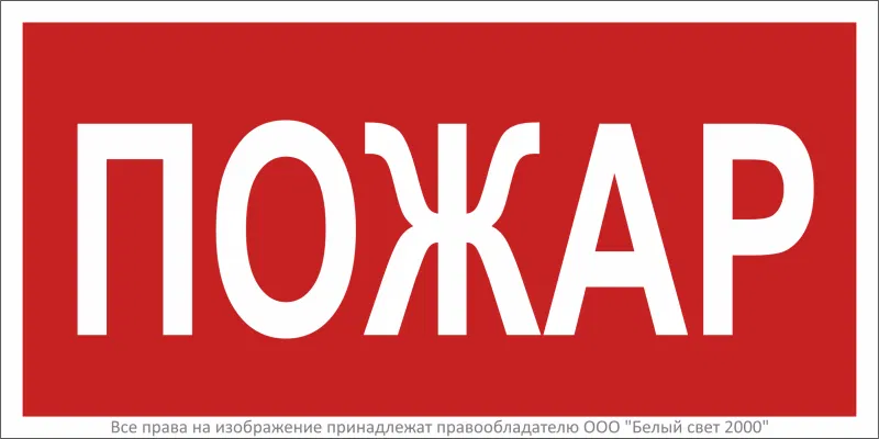 Знак безопасности BL-3015B.F20"Пожар" Белый свет a17789