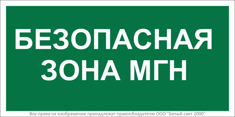 Знак безопасности BL-2010B.E68"Безопасная зона для МГН" Белый свет a18340