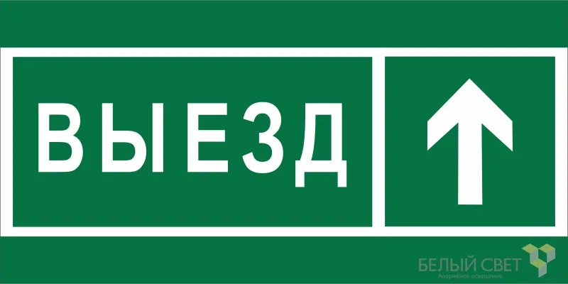 Знак безопасности BL-3015A.N06 "Направление к воротам выезда прямо" Белый свет a19615