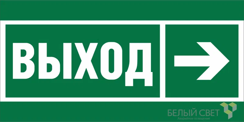 Знак безопасности BL-2010B.E30 "Направление к эвакуационному выходу направо" Белый свет a19712
