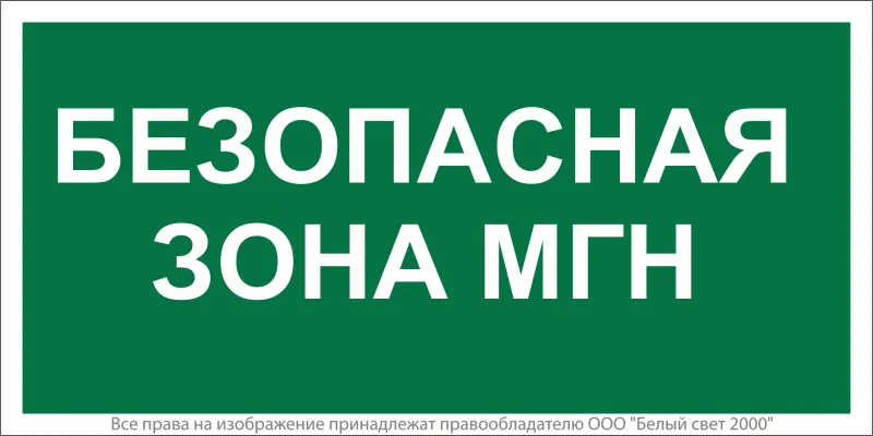 Знак безопасности BL-4020.E68"Безопасная зона для МГН" Белый свет a20254