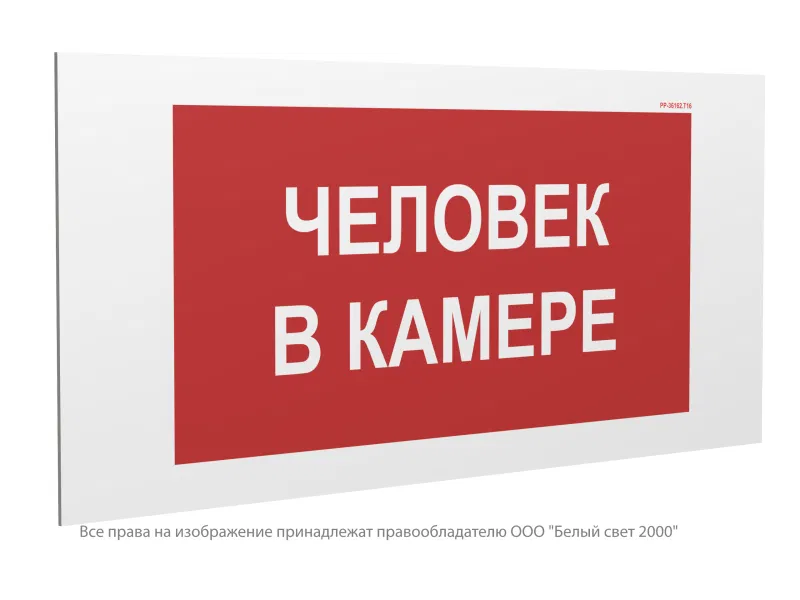 Знак безопасности PP-36162.W37 "Человек в камере" Белый Свет a29536