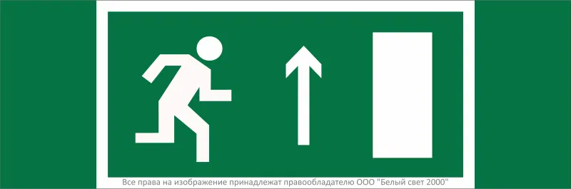 Знак безопасности NPU-3311.E11 "Направление к эвакуационному выходу прямо (прав.)" Белый свет a32674