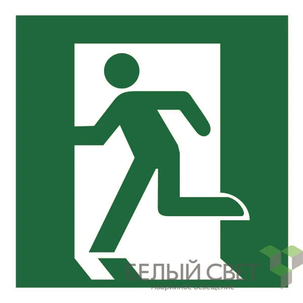 Safety sign NPU-2424.E01-01 "Exit here (left)" White light a7681