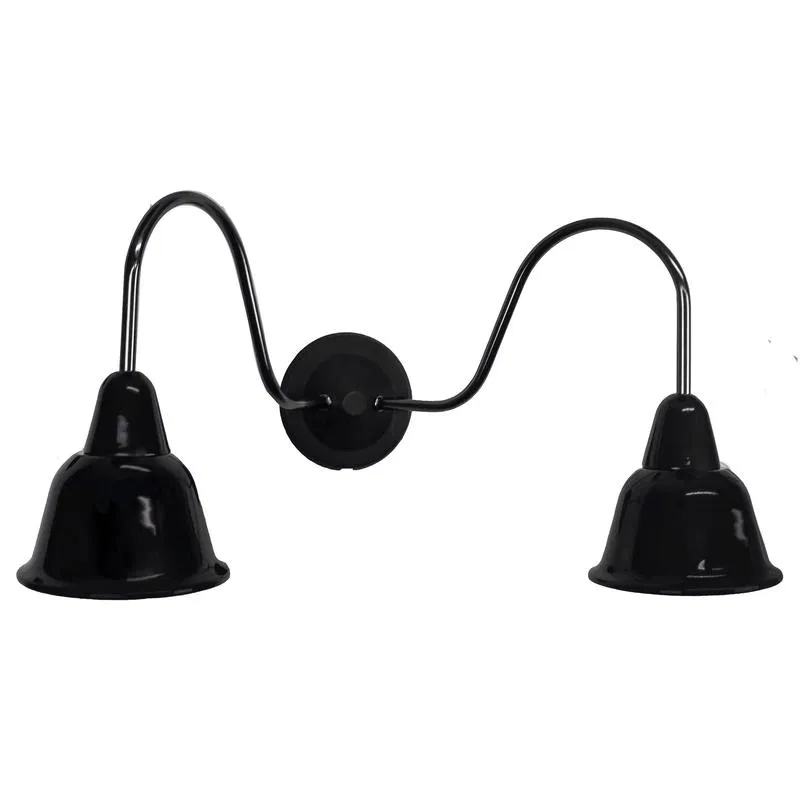 Campana 2-light wall lamp ceramic black/black nickel Bironi BS1-22-0303/35/119