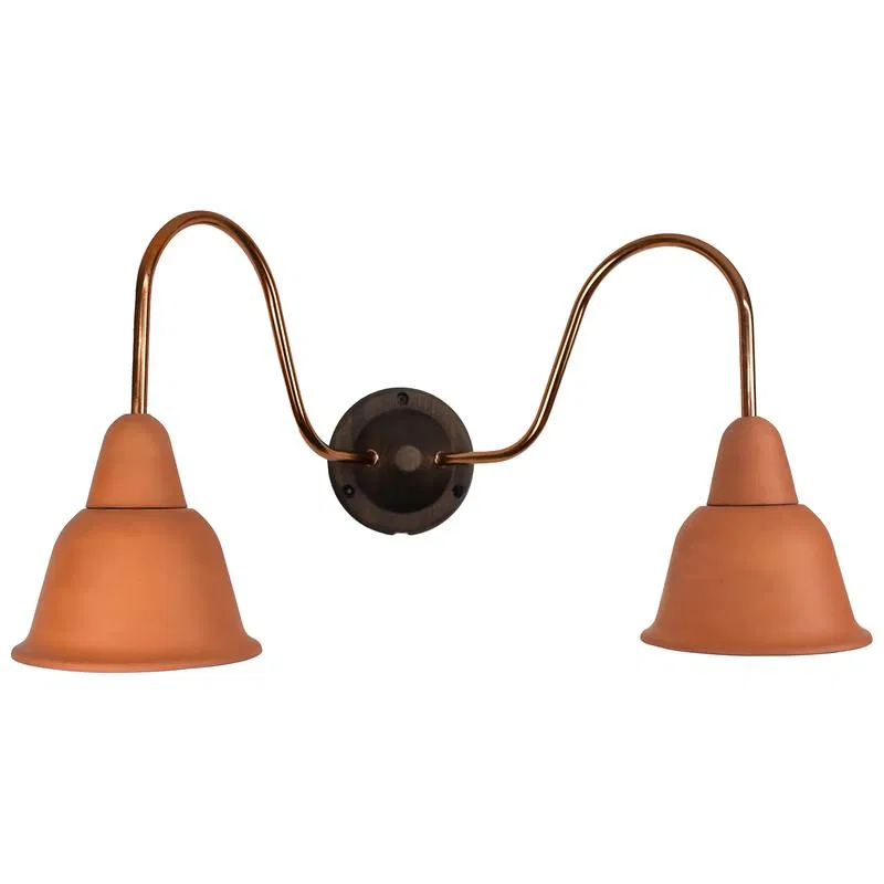 Campana luminaire 2 wall lamps ceramic terracotta/copper Bironi BS1-22-3636/34/18