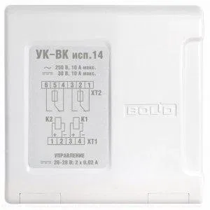 Switching device UK-VK (ver. 14) (rel. amp. on 2 ch.; in. voltage 24V 20mA out. up to 250V 10A) Bolid 259854