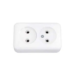 Розетка 2-м ОП 16А IP20 бел. Bylectrica РА16-238