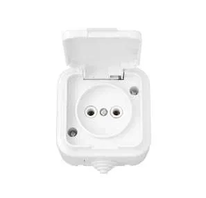 Розетка 1-м ОП 16А IP54 с заземл. с крышкой бел. Bylectrica РА16-296