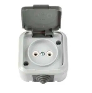 Socket 1-way IP54 with cover Bylectrica PA16-296(03)
