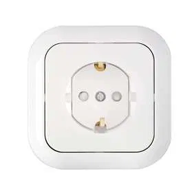 Розетка 1-м СП 16А IP20 с заземл. защ. шторки бел. Bylectrica РС16-253