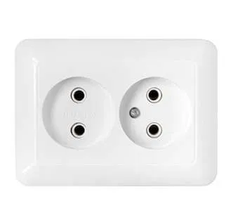 Розетка 2-м СП 16А IP20 без заземл. бел. Bylectrica РС16-301