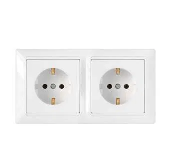 Розетка 2-м СП 16А IP20 с заземл. бел. Bylectrica РС16-355