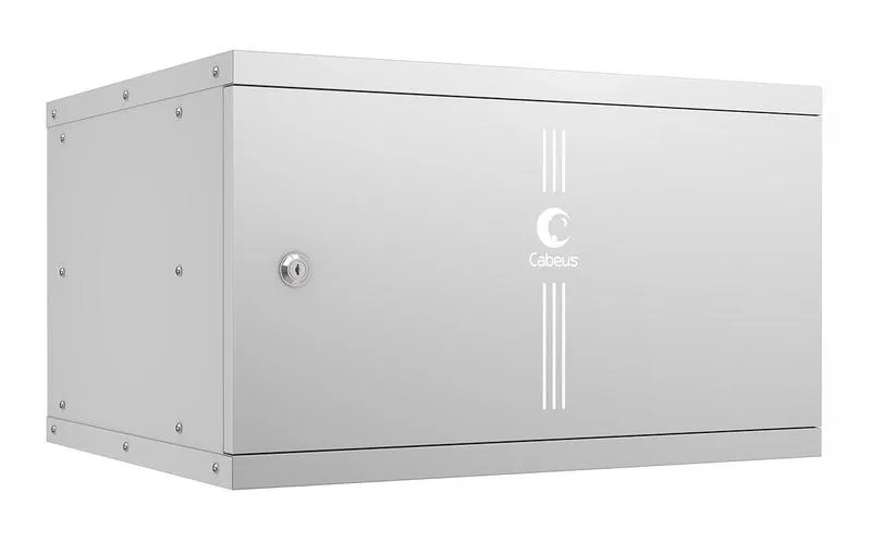 Шкаф телекоммуникационный настенный разборный LIGHT WSC-05D-6U55/45m 19дюйм 6U дверь метал. сер. Cabeus 10173c