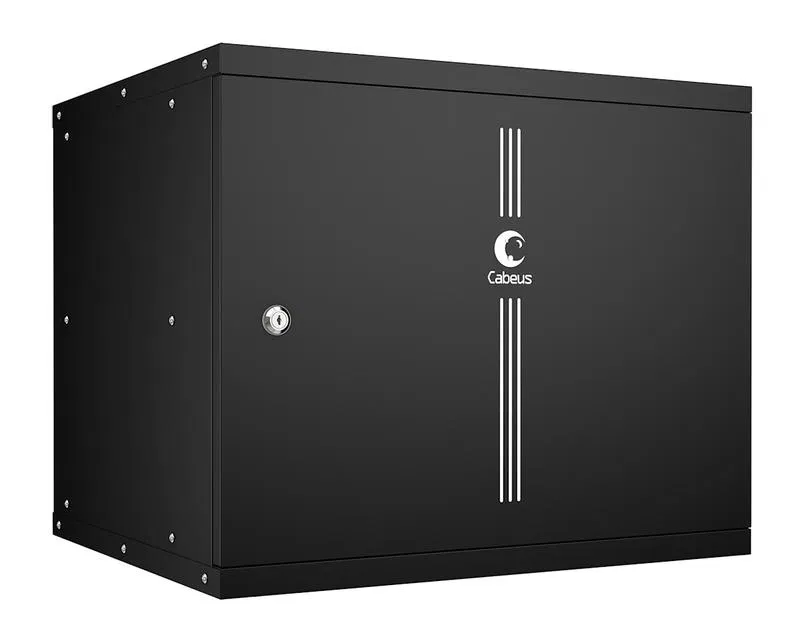 Шкаф телекоммуникационный настенный WSC-05D-9U55/45m-BK 19дюйм 9U LIGHT черн. Cabeus 10178c