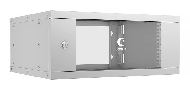 Шкаф телекоммуникационный настенный разборный LIGHT WSC-05D-4U55/45 19дюйм 4U дверь стекло сер. Cabeus 10183c