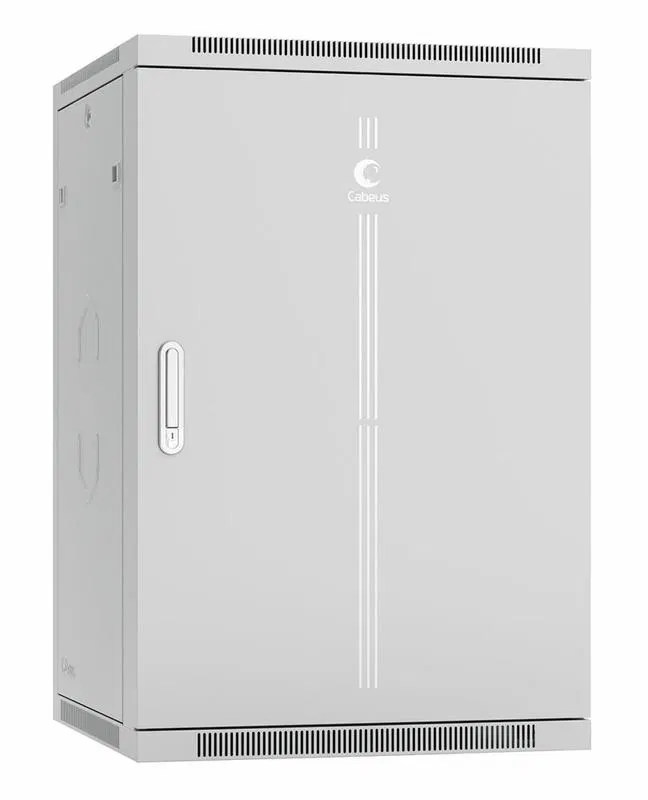 Шкаф телекоммуникационный настенный SH-05F-18U60/60m-R 19дюйм 18U 600х600х901мм разобран. дверь метал. RAL 7035 сер. Cabeus 10741c