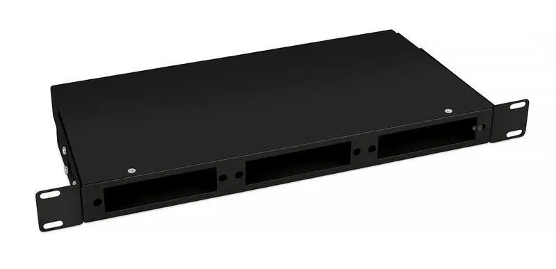 Кросс бокс оптический FO-CS-19-3FP-BK 19дюйм 1U на 3 адаптерные панели черн. Cabeus 11110c