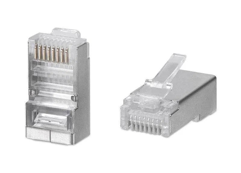 Коннектор RJ45 8P8C-SH под витую пару кат.5E экранир. универс. (для ож и мж кабеля) для проводников с толщ. по изоляции до 1.05мм Cabeus 7010c