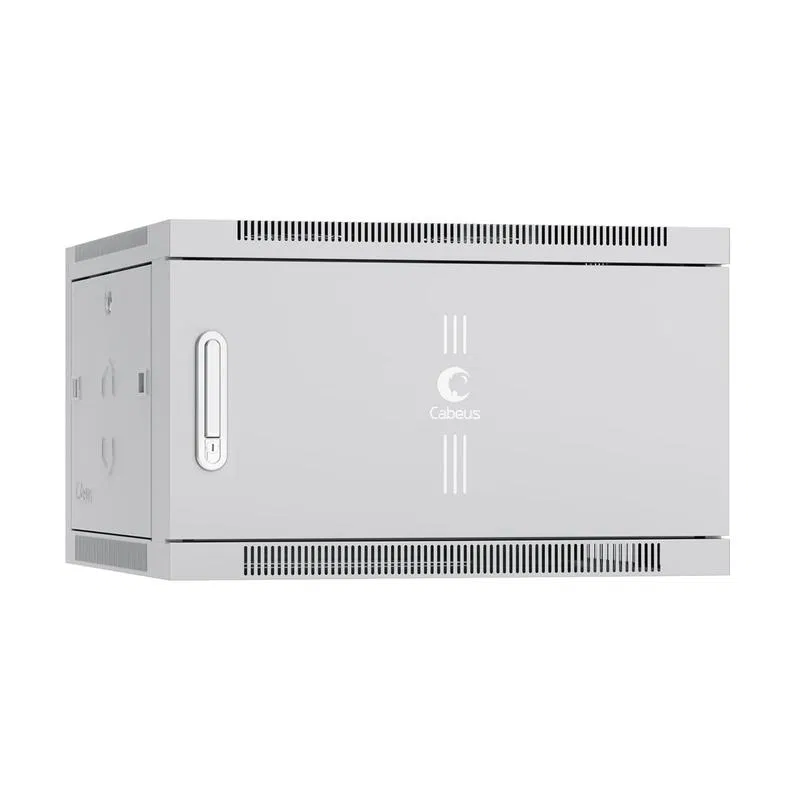 Шкаф телекоммуникационный настенный SH-05F-6U60/45m 19дюйм 6U 600х450х368мм дверь метал. сер. (RAL 7035) Cabeus 7103c