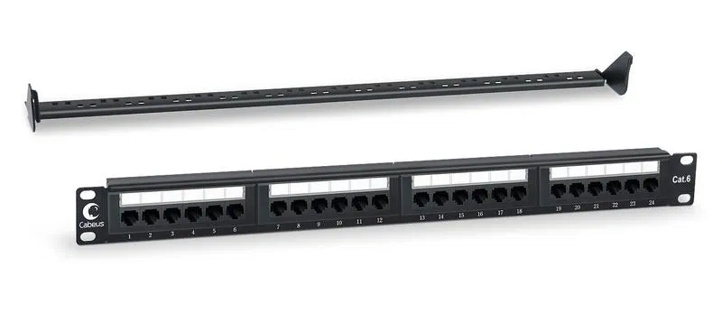 Патч-панель 19дюйм 1U 24 порта PL-24-Cat.6-Dual Cabeus 7128c