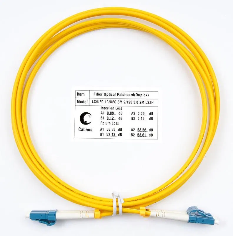 Патч-корд оптический FOP(d)-9-LC-LC-2m duplex LSZH LC-LC 9/125см 2м Cabeus 7344c