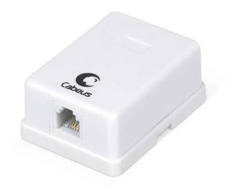 电话插座 1-m ОП WS-6P4C-TEL-1 RJ12 (6P4C) 白色 Cabeus 7483c