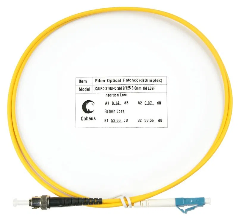 Шнур оптический FOP(s)-9-LC-ST-1m simplex LC-ST 9/125 sm 1м LSZH Cabeus 7528c