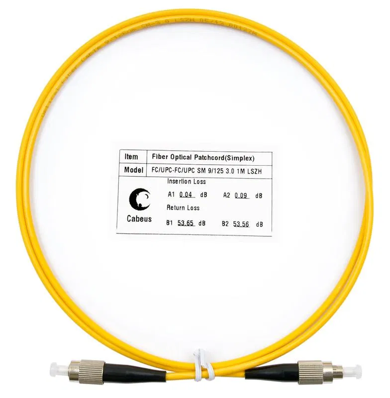 Шнур оптический FOP(s)-9-FC-FC-1.5m simplex FC-FC 9/125 sm 1.5м LSZH Cabeus 8306c