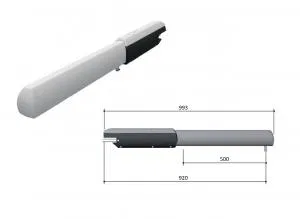 Linear actuator CAME A5024N for leaf up to 5m (up to 1000kg) 24V opening time 20-60s intensive duty cycle CAME 071027