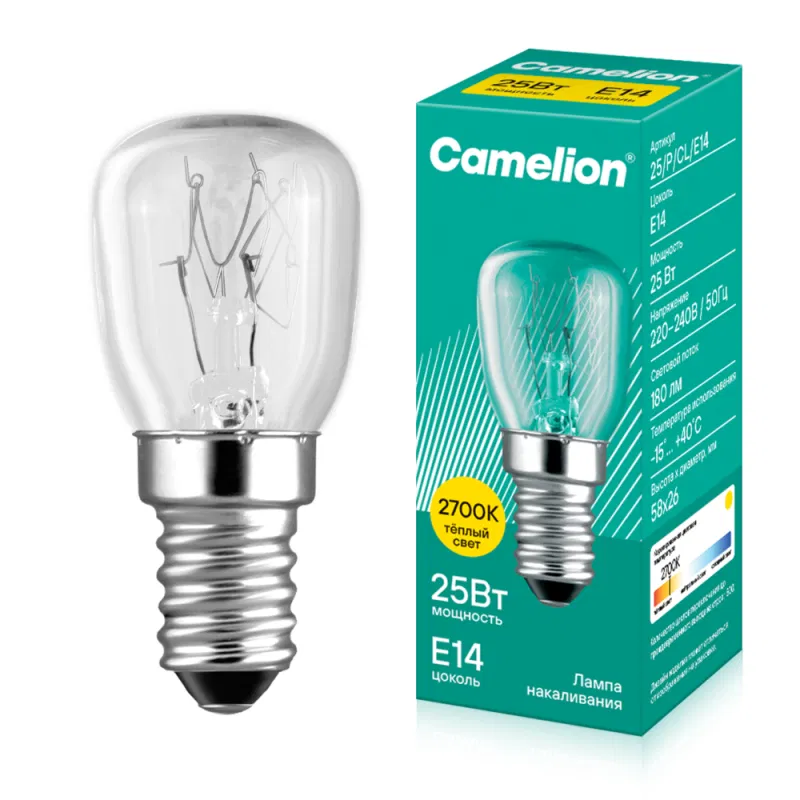 白炽灯泡 MIC 25/P/CL/E14 T26 Camelion 13649