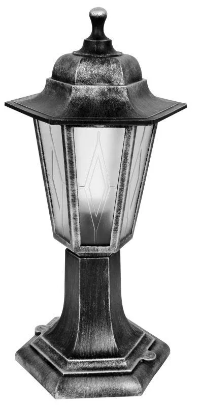 Garden park lamp PP4104 C42 NTU 06-60-001 U1 "Oscar1" 6-sided plast. +plast. black silver Camelion 13844