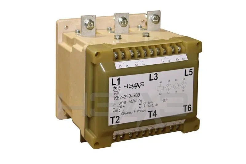 Контактор вакуумный КВ-2-250-3В3 (4НО+4НЗ) кат. 220В AC/DC с блоком включения БВ2 (133130201.01) ЧЭАЗ A8119-T20250381