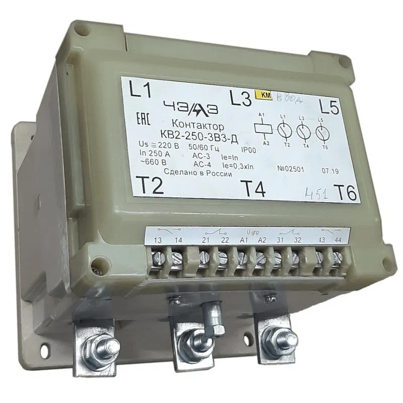 Vacuum contactor KV-2-250-3-DV3 250A cat. 380V AC 4NO+4NC CHEAZ A8119-T99052582