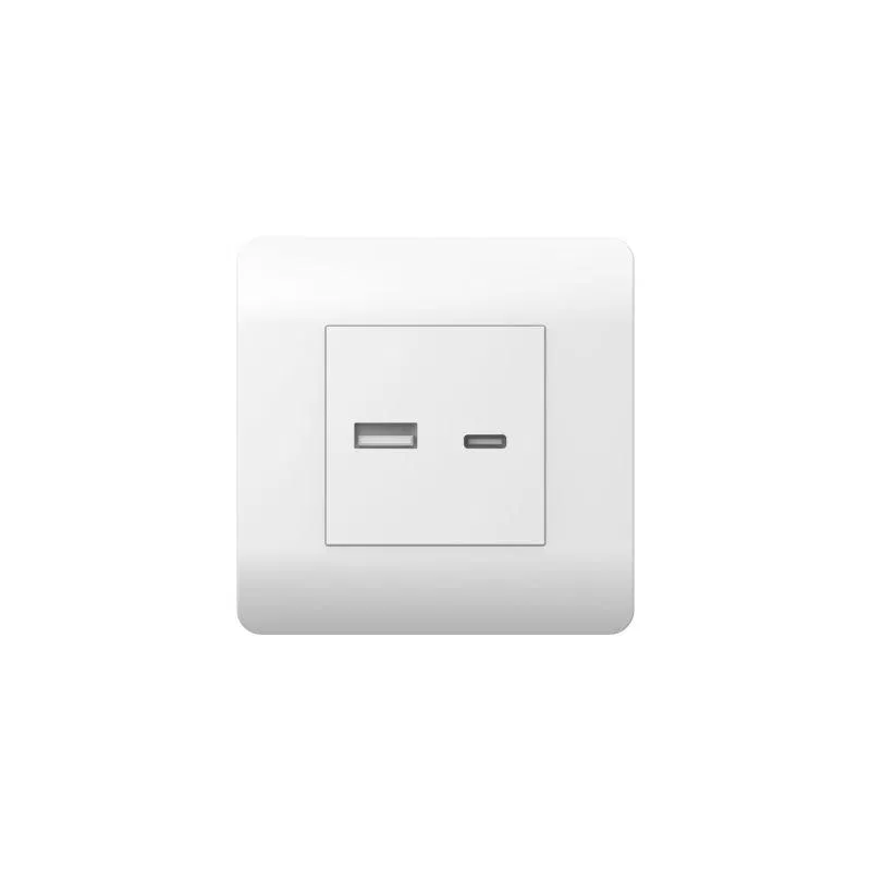 Розетка USB NEW3-E тип A+C 5В/2.1А бел. CHINT 431551