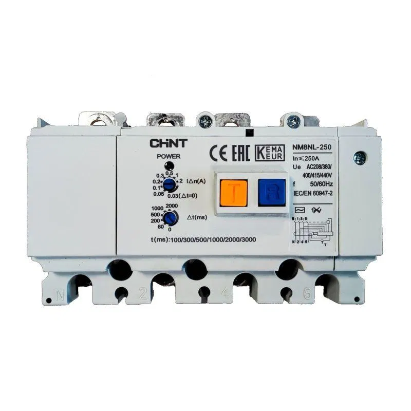 Выключатель автоматический дифференциального тока 4п NM8NL-250 4P A RCD1 CHINT 449990