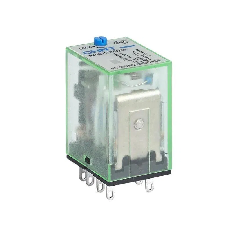 Реле промежуточное с кнопкой тестирования NJDC-17(D)/2Z 2 конт. с инд. LED 10А AC 220В CHINT