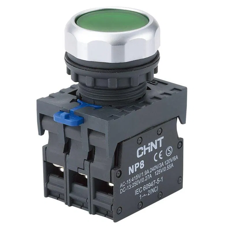 Control button NP8-20BND/3 self-resetting green illumination AC/DC 24V(LED) 2NO IP65 (R) CHINT 667244