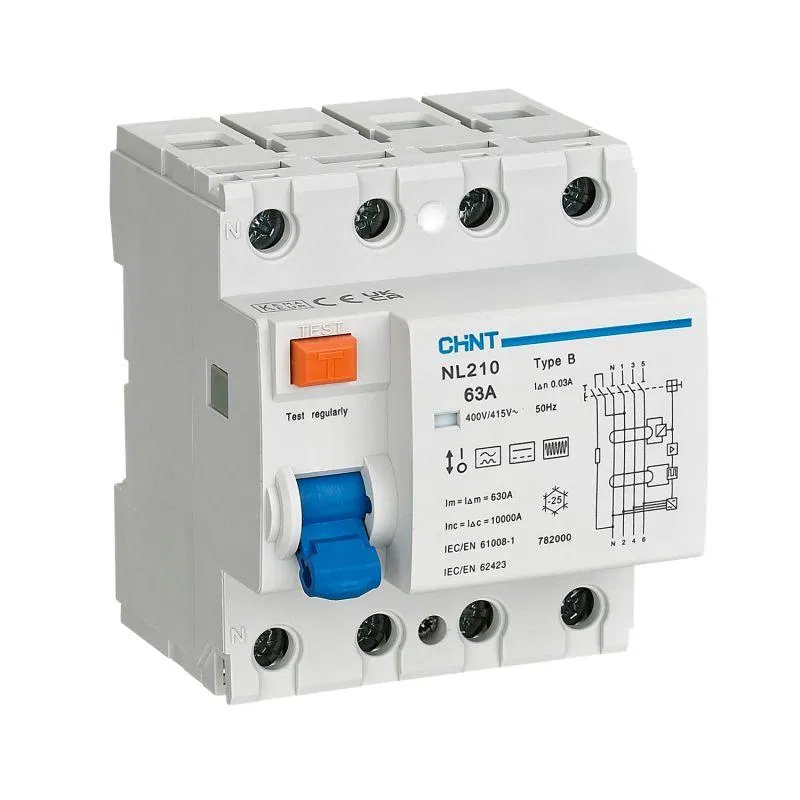 Residual Current Circuit Breaker (RCCB) NL210 4P 25A 100mA 10kA type B (R) CHINT 782005