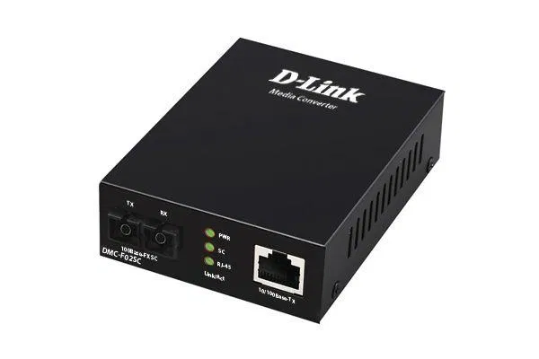 Медиаконвертер DMC-F02SC/B1A (100BASE-TX по витой паре в 100BASE-FX по многомодовому волокну (2км SC) D-link 1243222