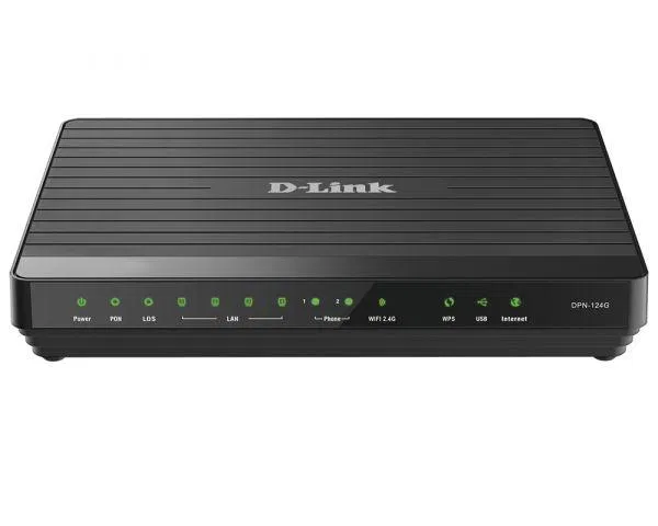 Шлюз DPN-124G/2S1U/A1A беспроводной абонентский голосовой GPON ONT (1 GPON-порт 4 порта 10/100/1000Base-T 2 FXS-порта + 1 USB-портом) D-Link 1740644