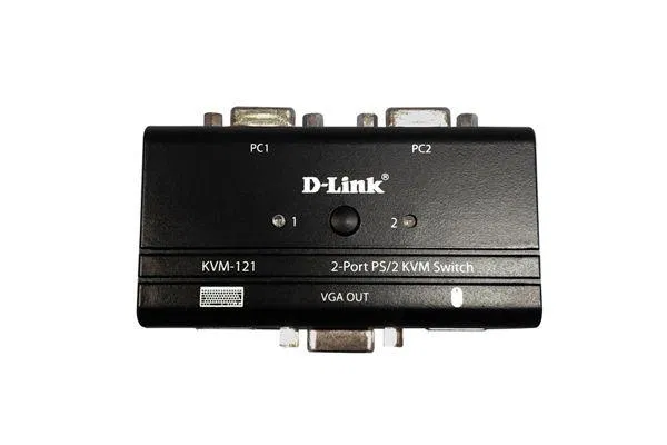 Переключатель KVM-121/B1A 2-порт. порты: VGA и PS/2 D-Link 197113