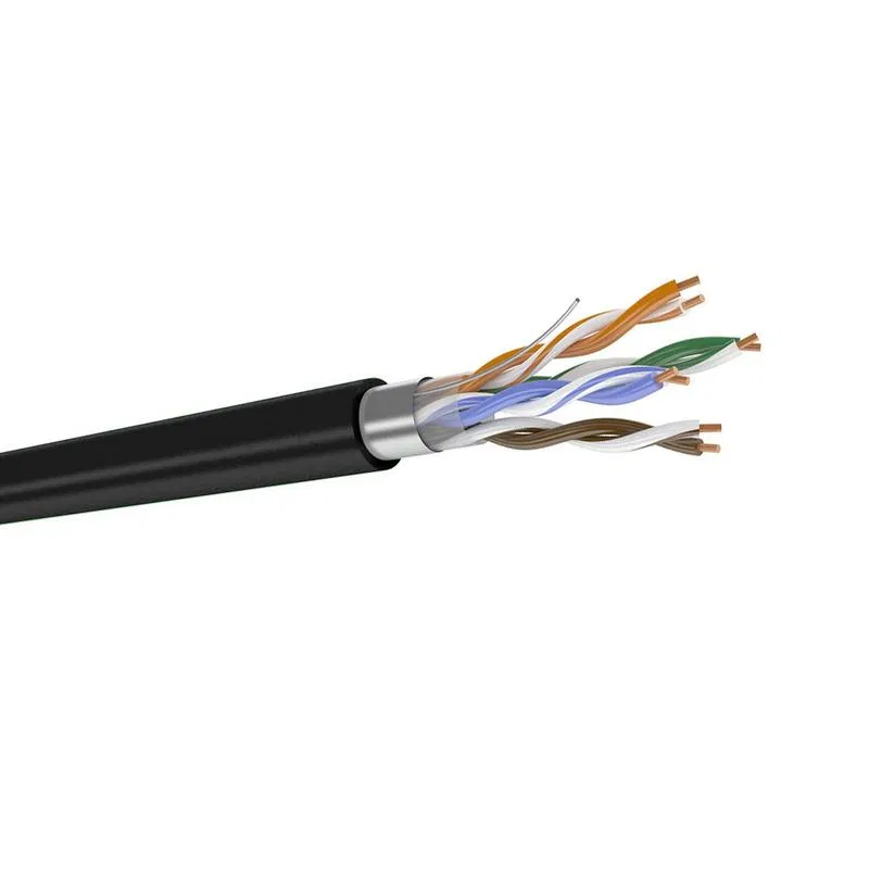 Twisted pair cable F/UTP cat.5E 4 pairs 0.52 core PE external black (box 305m) Datarex DR-140103