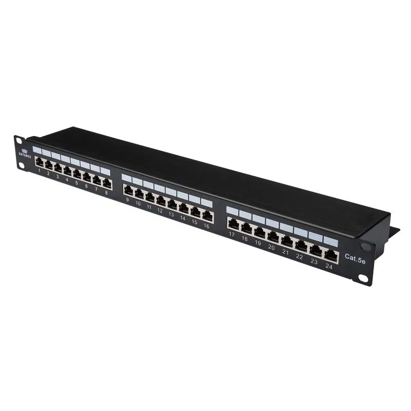 Панель коммутационная кат.5E STP 19дюйм 1U 24хRJ45 568A/В черн. Datarex DR-401120